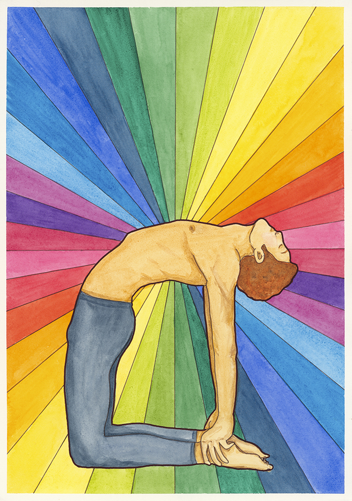 Camel Pose watercolour print by Kellie Espie